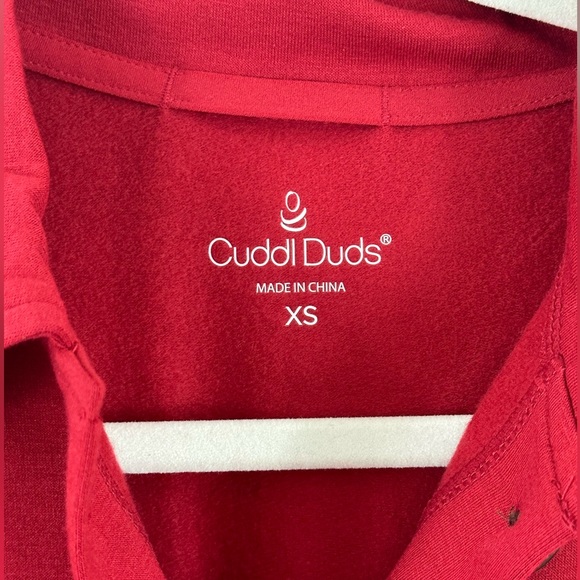 Cuddl Duds Comfortwear Button Front Jacket Red Front Patch Pockets XS - Picture 4 of 9